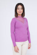 Jersey Transparencias Glam | Pullover¡Reluce con elegancia esta temporada con nuestro Jersey Transparencias Glam! Sofisticado, con delicados brillantes y encantadora transparencia en el escote, brilla esta temporada ¡sin pasar frío! Destaca con glamour gr