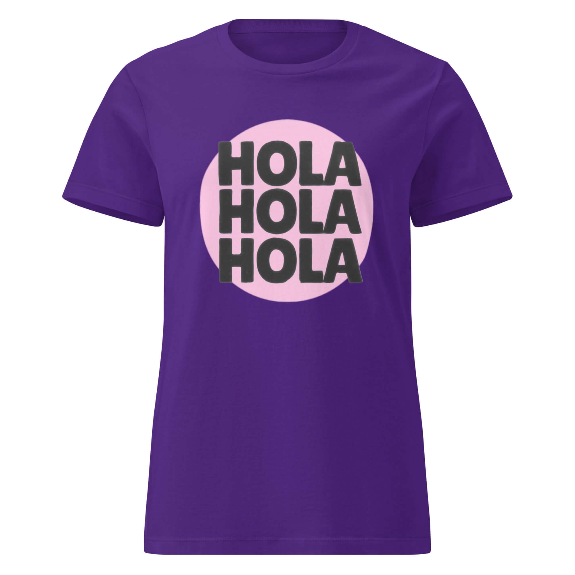 Camiseta básica para mujer Hola Hola HolaEsta camiseta semiajustada se extiende por el cuerpo y da un aspecto favorecedor sin sentirse apretada. El tejido suave y ligero hace que sea fácil de llevar sola o debajo de una chaqueta. • Algodón 100% hilado en