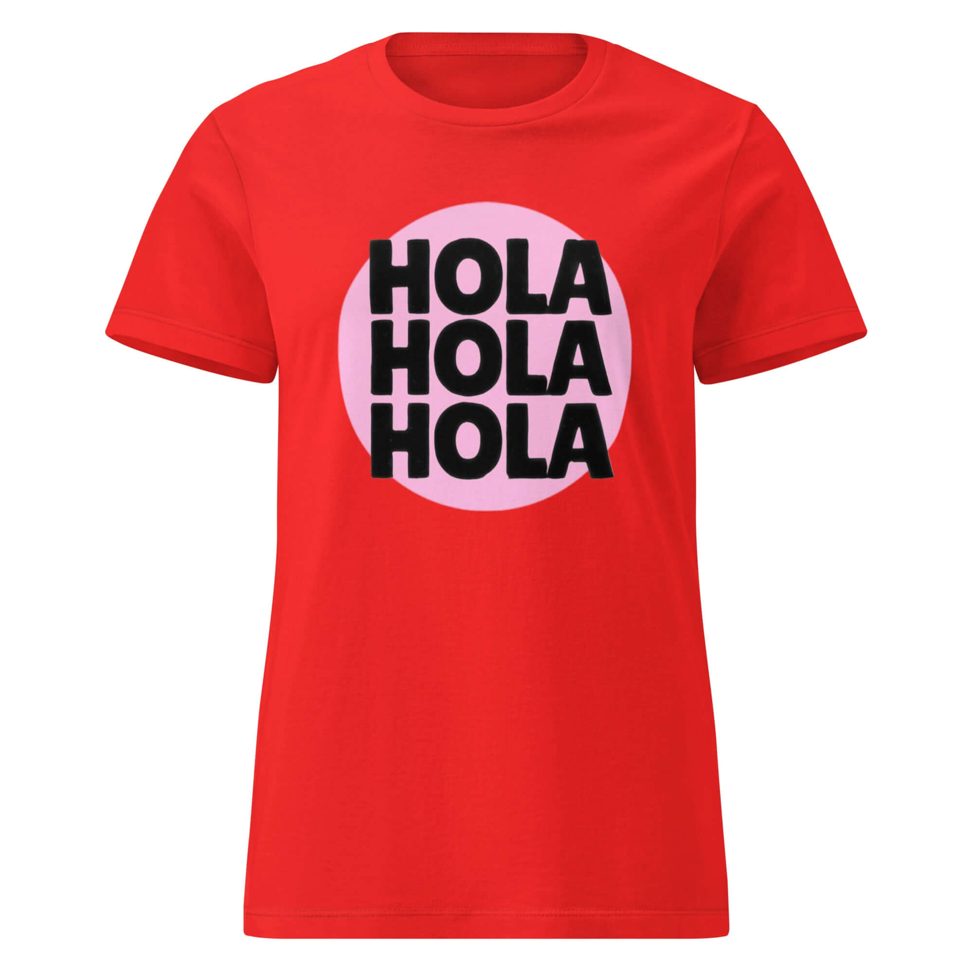 Camiseta básica para mujer Hola Hola HolaEsta camiseta semiajustada se extiende por el cuerpo y da un aspecto favorecedor sin sentirse apretada. El tejido suave y ligero hace que sea fácil de llevar sola o debajo de una chaqueta. • Algodón 100% hilado en