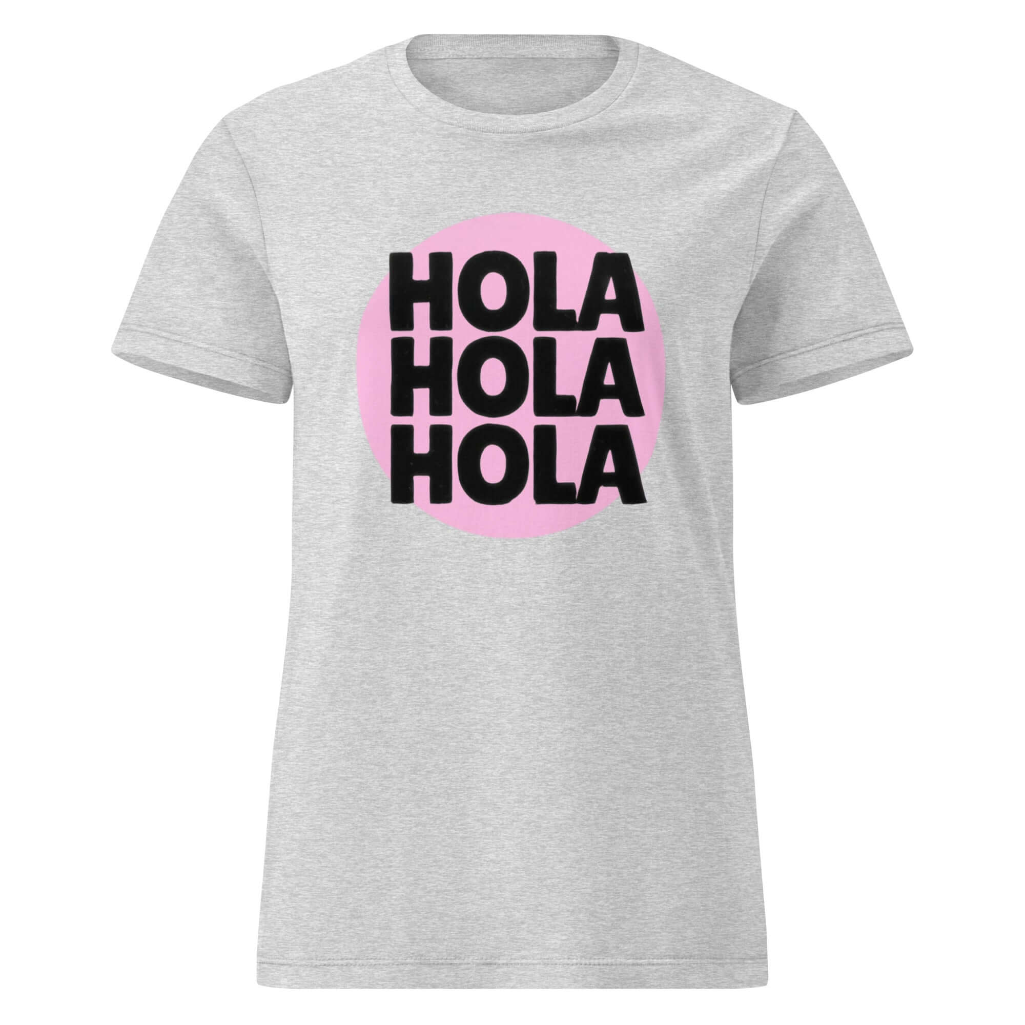 Camiseta básica para mujer Hola Hola HolaEsta camiseta semiajustada se extiende por el cuerpo y da un aspecto favorecedor sin sentirse apretada. El tejido suave y ligero hace que sea fácil de llevar sola o debajo de una chaqueta. • Algodón 100% hilado en