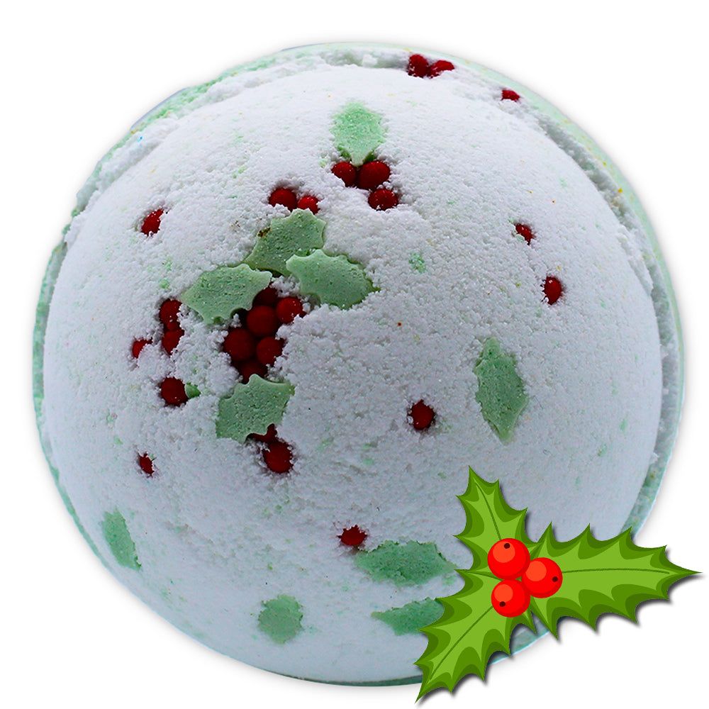 Bomba de baño Navidad Acebo- Muérdago XL-badebomb,badekugeln,bath bomb,bomba de baño,bomba donuts,dona badebomb,donna badebomb,donna badekugel,donuts,frizz bomb