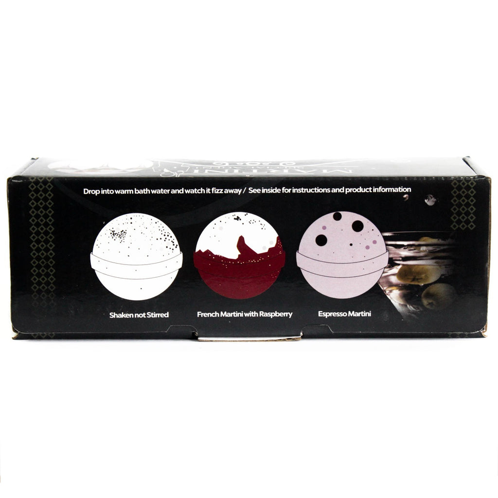 Bomba de baño Martini XLSet Regalo Bombas de Baño Martini Es increíble pero cierto... ahora realmente puedes relajarte en un baño de cóctel con burbujas. Sumérjase totalmente en el aroma de una bomba de baño coctel Martini. Estas bombas de baño de cóctel