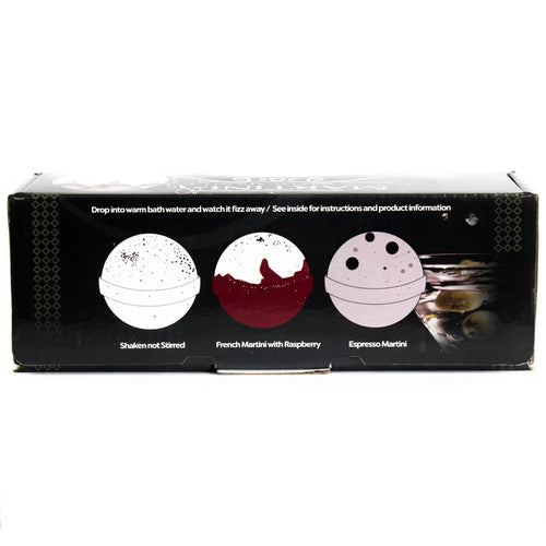 Bomba de baño Martini XLSet Regalo Bombas de Baño Martini Es increíble pero cierto... ahora realmente puedes relajarte en un baño de cóctel con burbujas. Sumérjase totalmente en el aroma de una bomba de baño coctel Martini. Estas bombas de baño de cóctel