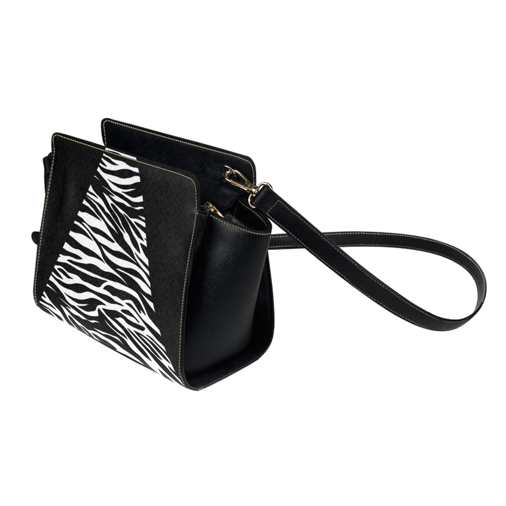 Animal Print Zebra Shopper bag Triangle Satchel Bag (Model 1635)Bolso Animal Print -Diseño exclusivo en T.O.S. Elegante bolso estilo shopper con diseño elegante y cómodo para utilizar en el dia a dia. Tipo: cuero PU de alta calidad, 31cm(L) x 12.5cm (W) x