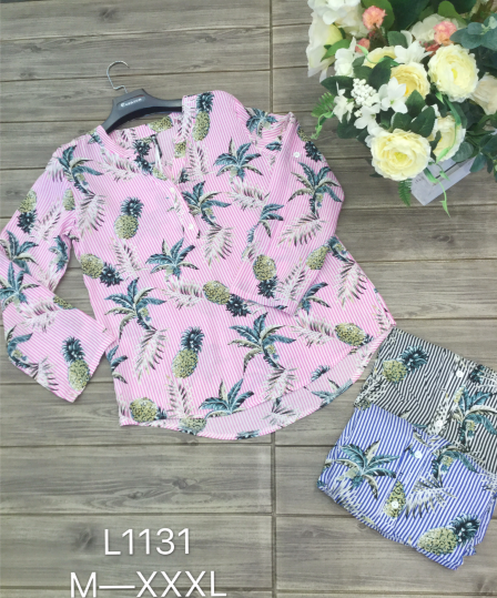 Blusa Ananas 🍍 M- 3XL Damen Blusen AnanasBlusa de mujer estampado tropical Ideal para que en todas las temporadas aportes un toque tropical a tu look. De corte amplio, te sentirás muy cómoda con su uso diario y aportaras mucho estilo a tu outfit. Caracte