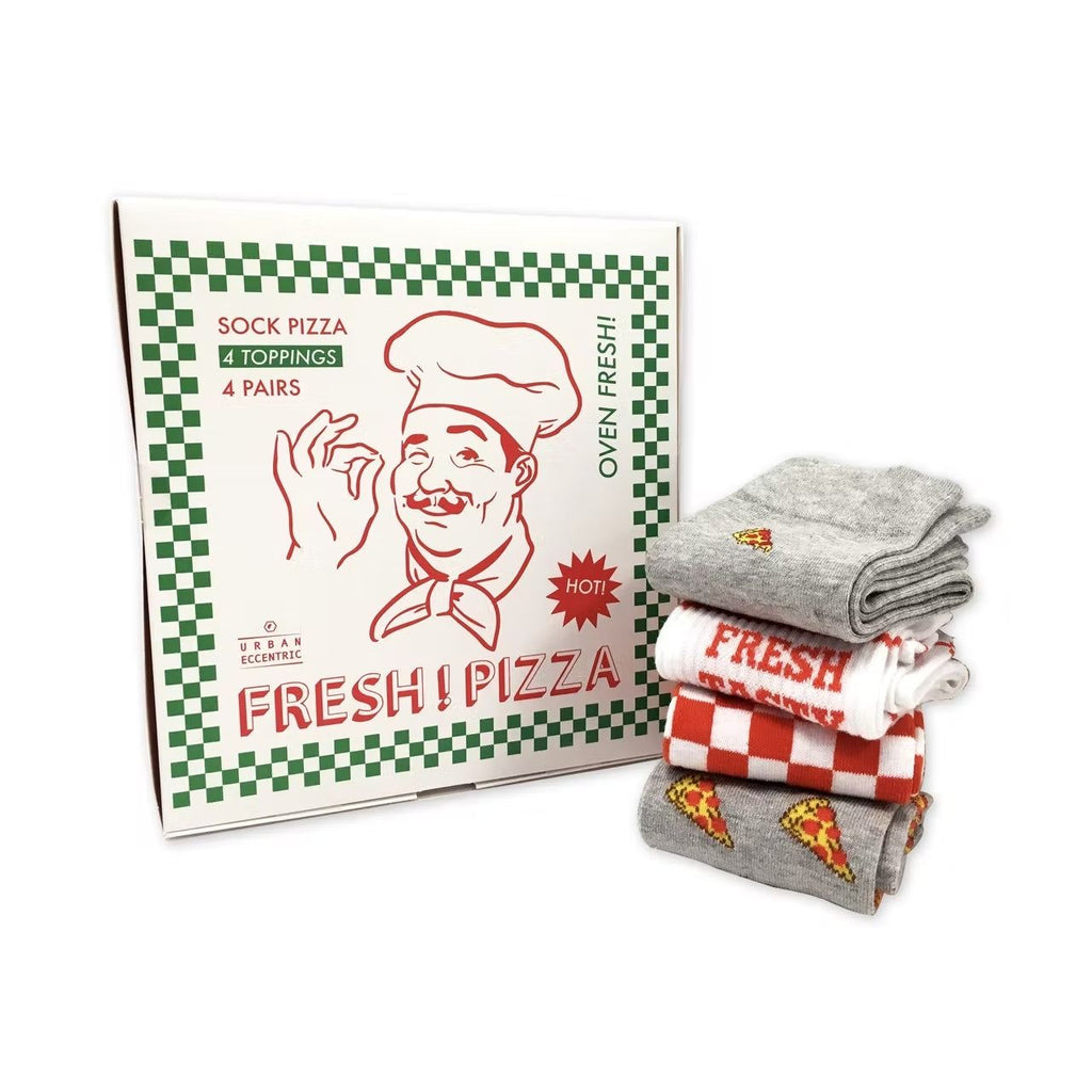 Set calcetines divertidos Pizza unisexSet de regalo de calcetines de pizza unisex Se adapta a tallas de hombre y mujer UK - 6 - 114 pares de calcetines divertidos de algodón en caja de regalo Composición de fibra: Grey Marl: 55% Algodón, 20% Poliamida, 23