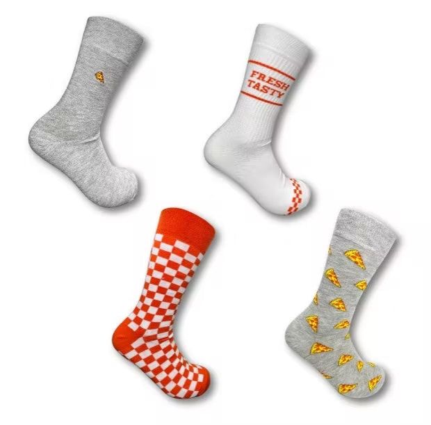 Set calcetines divertidos Pizza unisexSet de regalo de calcetines de pizza unisex Se adapta a tallas de hombre y mujer UK - 6 - 114 pares de calcetines divertidos de algodón en caja de regalo Composición de fibra: Grey Marl: 55% Algodón, 20% Poliamida, 23