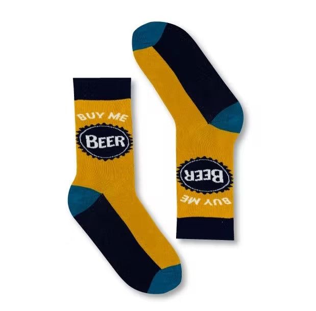 Set Calcetines Originales CervezaSet de regalo de calcetines cerveza Set de regalo de calcetines de cerveza para hombreSe adapta a las tallas de hombre EU40-463 pares de calcetines de algodón en caja de regalo Composición de fibra:Calcetines con eslogan: