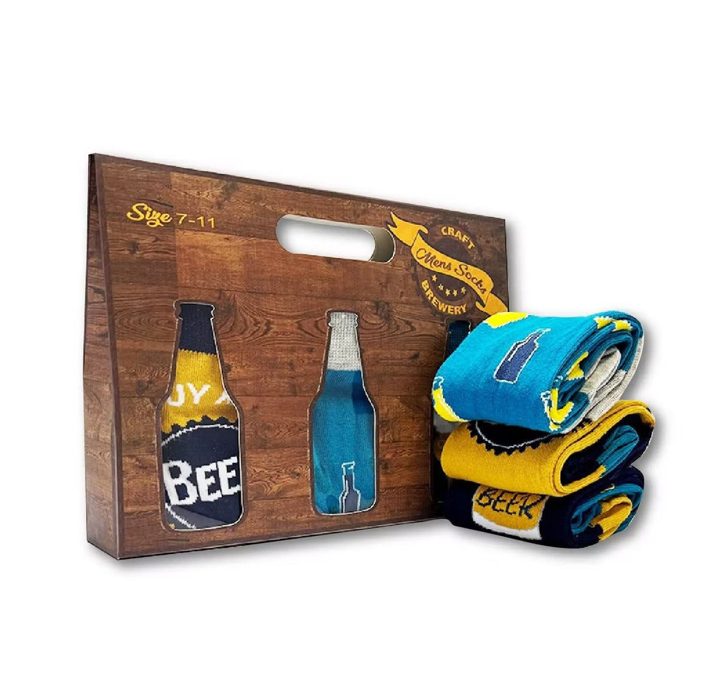 Set Calcetines Originales CervezaSet de regalo de calcetines cerveza Set de regalo de calcetines de cerveza para hombreSe adapta a las tallas de hombre EU40-463 pares de calcetines de algodón en caja de regalo Composición de fibra:Calcetines con eslogan: