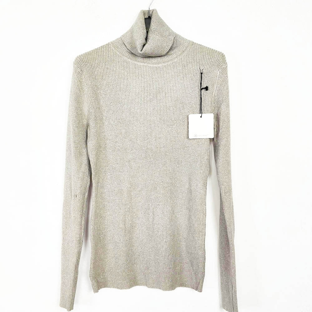 Jersey Basico Brillo | Damen Gerippter GlitzerPulloverSuéter Acanalado Brillos Jersey de talla unica, valido desde la S hasta la XL. Finos hilos brillantes lo adornan aportándole un look festivo a este jersey básico de temporada. *Limitado Envío: Europa 5