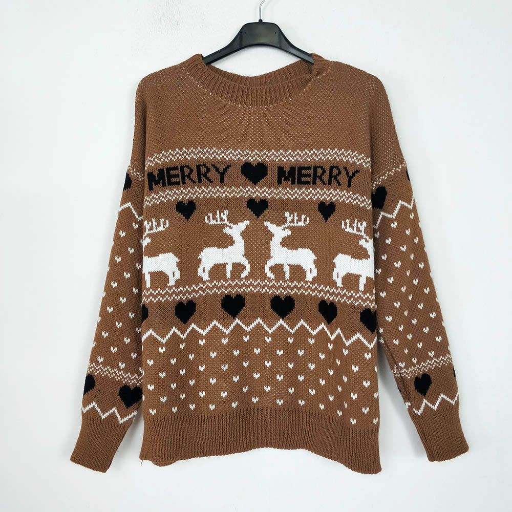 Jersey Navidad Renos | WeihnachtspulloverJersey estampado renos navideños Jersey con estampado invernal, puños ajustados acanalados y cuello redondeado. Textura suave y cómoda. No pica Talla unica S/XL (36/42) Envío: Suiza 2/4 días Europa 5/9 días