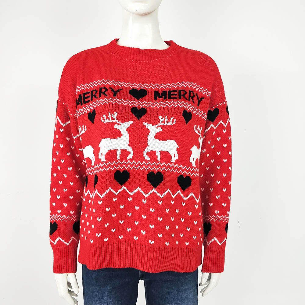 Jersey Navidad Renos | WeihnachtspulloverJersey estampado renos navideños Jersey con estampado invernal, puños ajustados acanalados y cuello redondeado. Textura suave y cómoda. No pica Talla unica S/XL (36/42) Envío: Suiza 2/4 días Europa 5/9 días