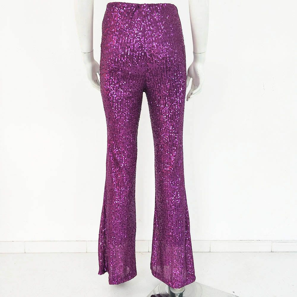 Pantalón Lentejuelas Shine | Party Pailletten HosenPantalón de fiesta lentejuelas El brillo se adueña estas navidades de nuestros looks mas fiesteros. Pantalón acampanado con lentejuela Elástico No pica Talla S/ L (36/40) Envío: Europa 5/9 días Suiza 2/4