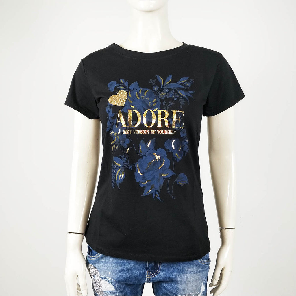 Camiseta algodón mujer Adore | Varios ColoresCamiseta algodón estampada Adore Cómoda y brillante al mismo tiempo? Claro que si! Con nuestra camiseta de algodón estampada, podrás seguir activa dia a dia a la vez que confortable, ya que el algodón permite q