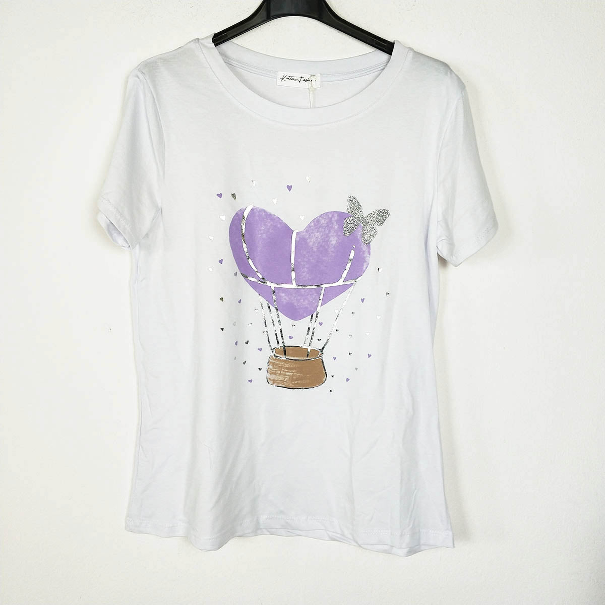 Camiseta algodón mujer Corazon/ Mariposa  | Varios Colores