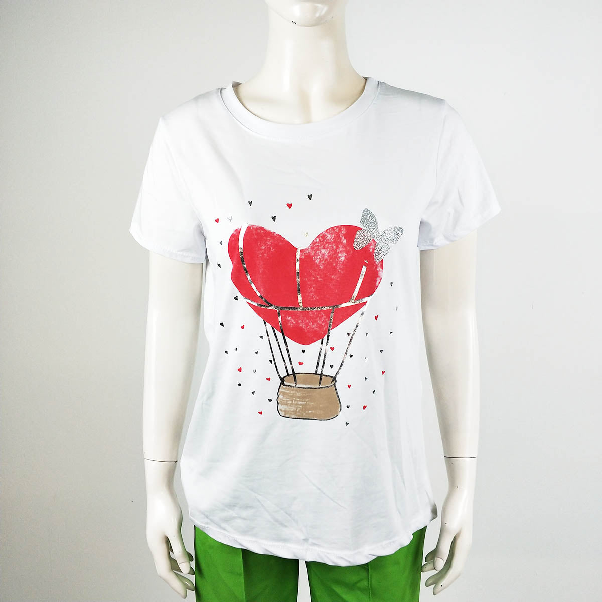 Camiseta algodón mujer Corazon/ Mariposa  | Varios Colores