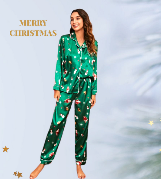 Pijama navidad mujer raso 