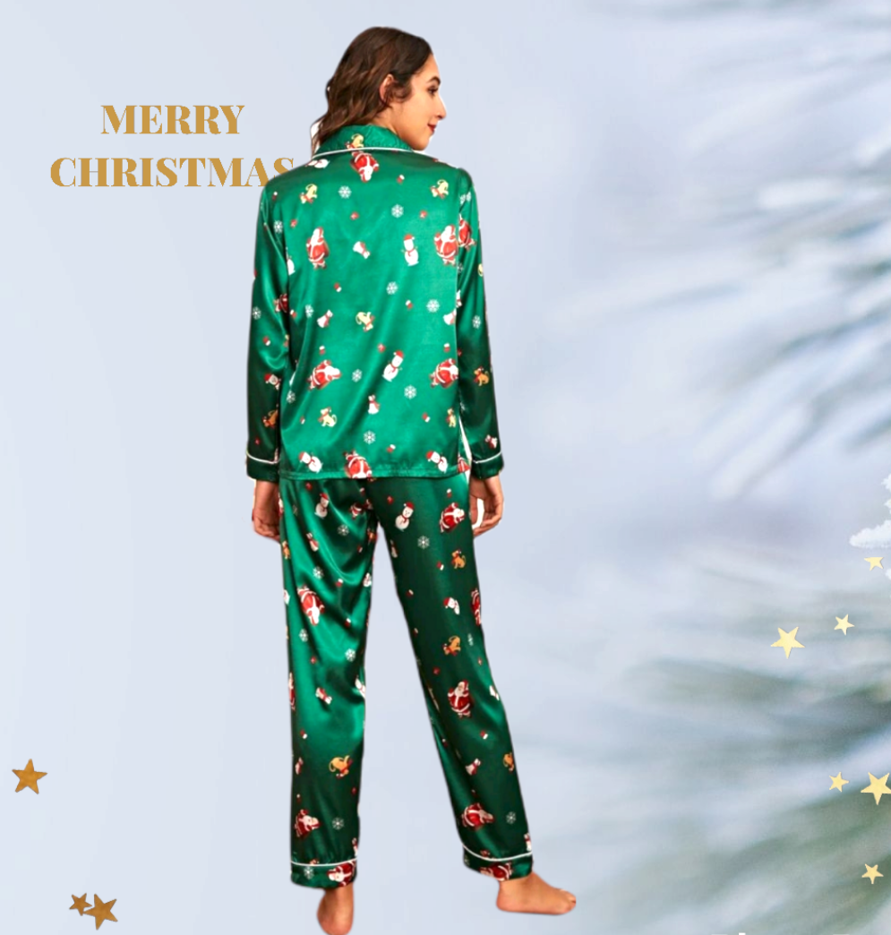 Pijama verde navidad mujer