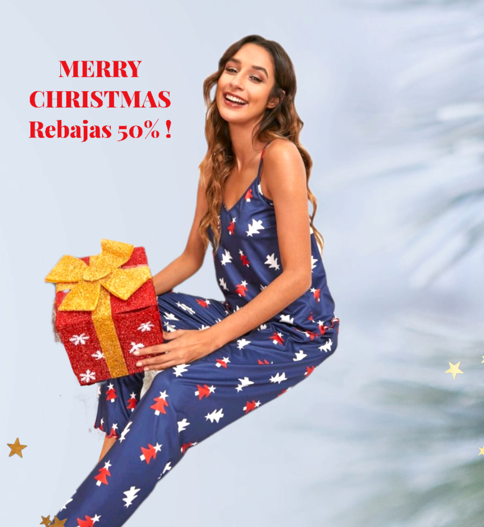 Pijama Tirantes NavidadÚltimo talla XL Pijama con estampado navideño.i Cintura elástica. Ideal para regalar en navidades! Guía de tallas: XL: Pecho 110cm ; Cintura 66-110cm ; Caderas 115cm. Envío: 24/48 horas Suiza. Europa 4/10 días según país