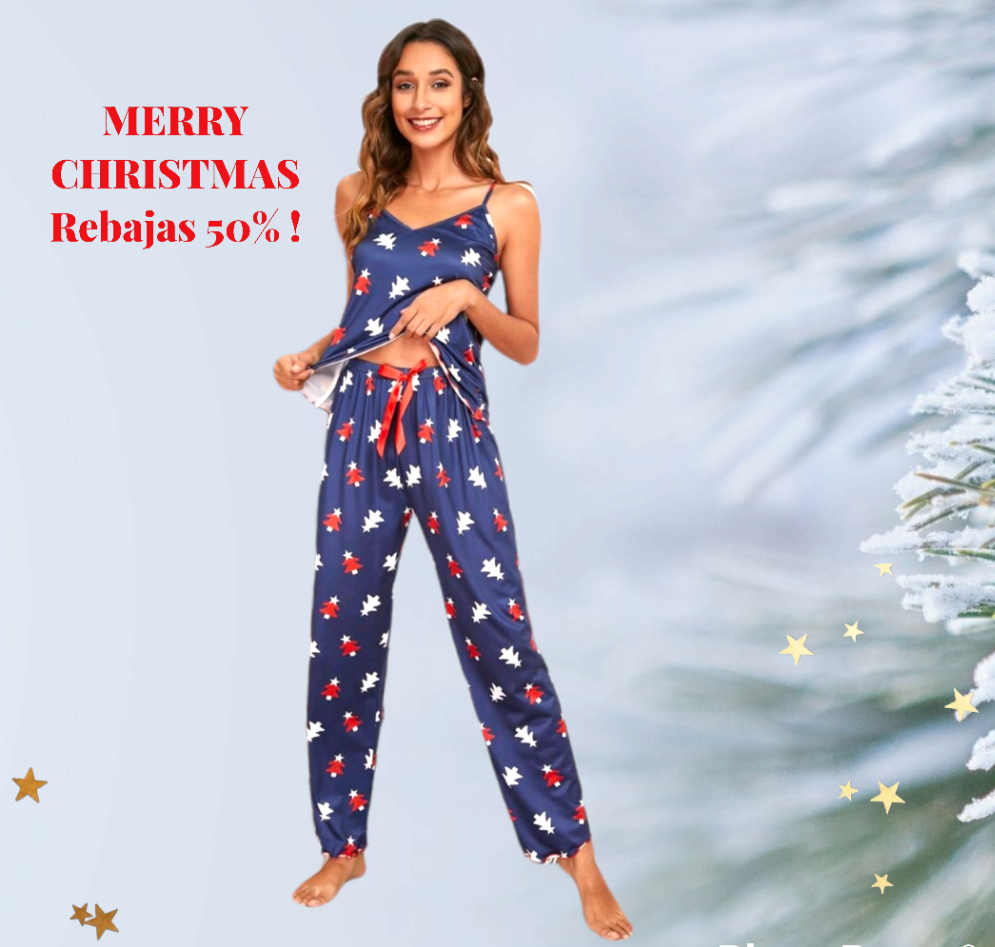 Pijama Tirantes NavidadÚltimo talla XL Pijama con estampado navideño.i Cintura elástica. Ideal para regalar en navidades! Guía de tallas: XL: Pecho 110cm ; Cintura 66-110cm ; Caderas 115cm. Envío: 24/48 horas Suiza. Europa 4/10 días según país