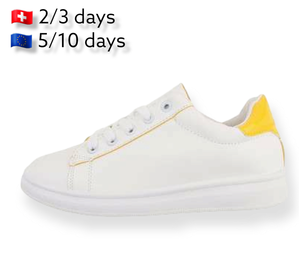 Zapatilla Clásica Sonne | Women Classic SneakerDeportivas veraniegas con un toque energizante de color amarillo a contraste con el clásico blanco que tanto juego nos da a la hora de vestir. Últimos números en oferta! *Esta numeración talla pequeña, pide u