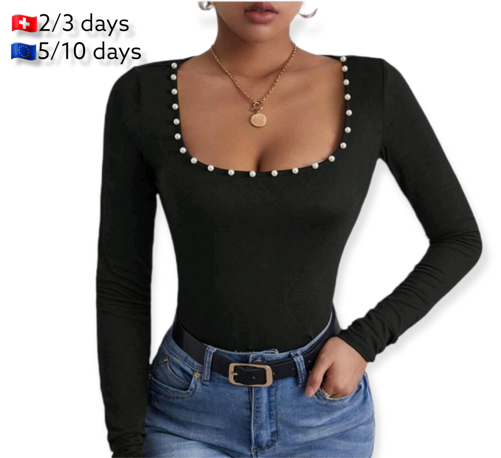 Blusa perlas negro