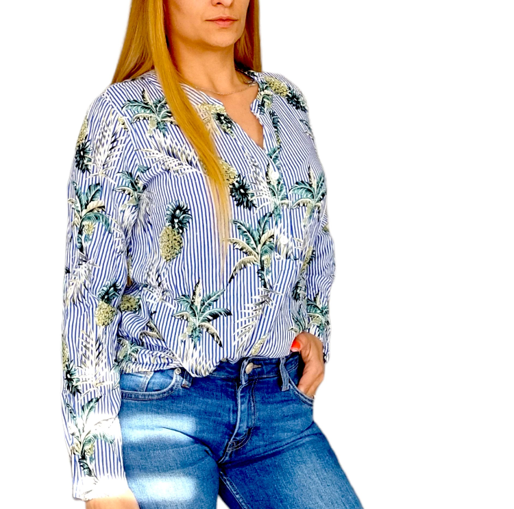 Bluse damen sommer tropical 