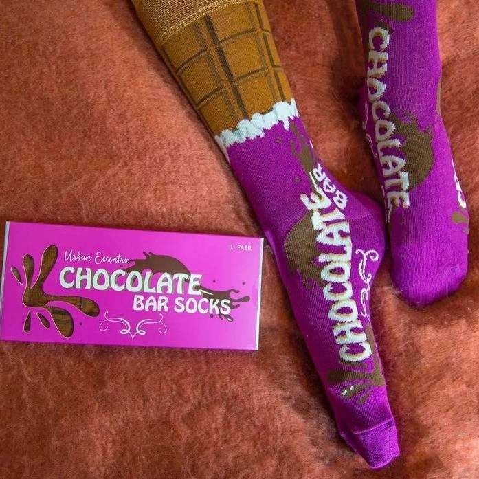 Calcetines Divertidos Tableta Chocolate | Crazy SockenCalcetines Divertidos Schoko-Socks Regala calcetines con diseños divertidos. Regalo ideal para navidad, cumpleaños... Set de barra de chocolate unisexSe adapta a tallas de hombre y mujer 36/45 europeo.