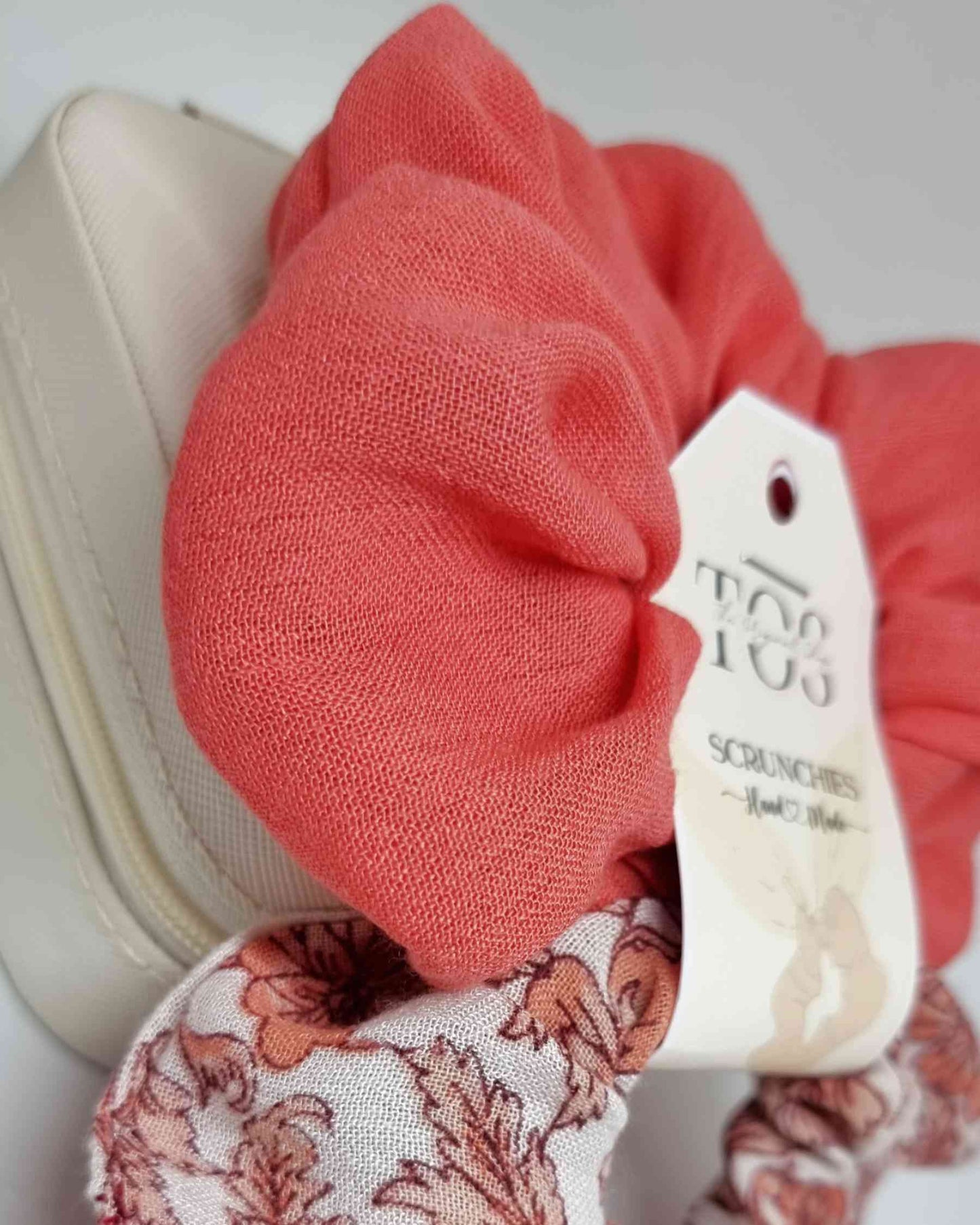 Scrunchie Set Coral  | Hand Made ❤️