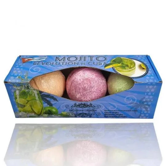 Bomba de baño Mojito XLSet Regalo Bombas de Baño Mojito Es increíble pero cierto... ahora realmente puedes relajarte en un baño de cóctel con burbujas. Sumérjase totalmente en el aroma de una bomba de baño Mojito. Estas bombas de baño de cóctel contienen