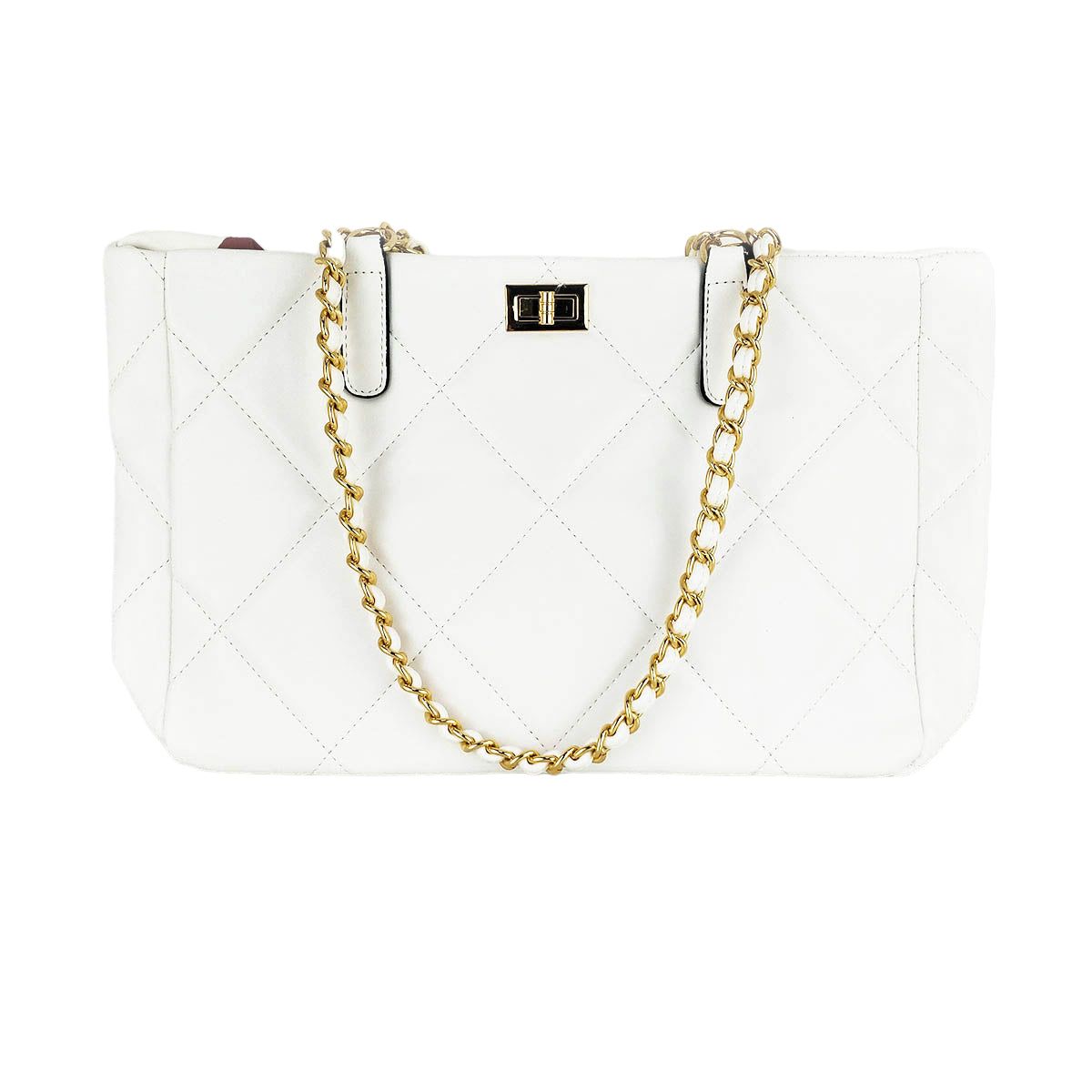 Bolso primavera 4 colores -Damen FrühlingstascheBolso primavera acolchado El bolso que te enamorara con su diseño y colores. Asa doble de cadena dorada y eco piel del color del bolso. Este bolso de primavera es de estilo acolchado , completa tu look con e