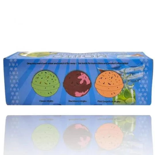 Bomba de baño Mojito XLSet Regalo Bombas de Baño Mojito Es increíble pero cierto... ahora realmente puedes relajarte en un baño de cóctel con burbujas. Sumérjase totalmente en el aroma de una bomba de baño Mojito. Estas bombas de baño de cóctel contienen