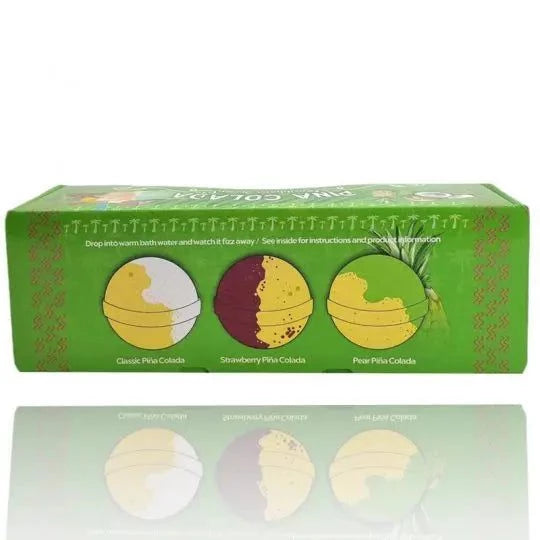 Bomba de baño Piña Colada XLSet Regalo Bombas de Baño Piña Colada Es increíble pero cierto... ahora realmente puedes relajarte en un baño de cóctel con burbujas. Sumérgete totalmente en el aroma de una bomba de baño coctel Piña Colada. Estas bombas de bañ