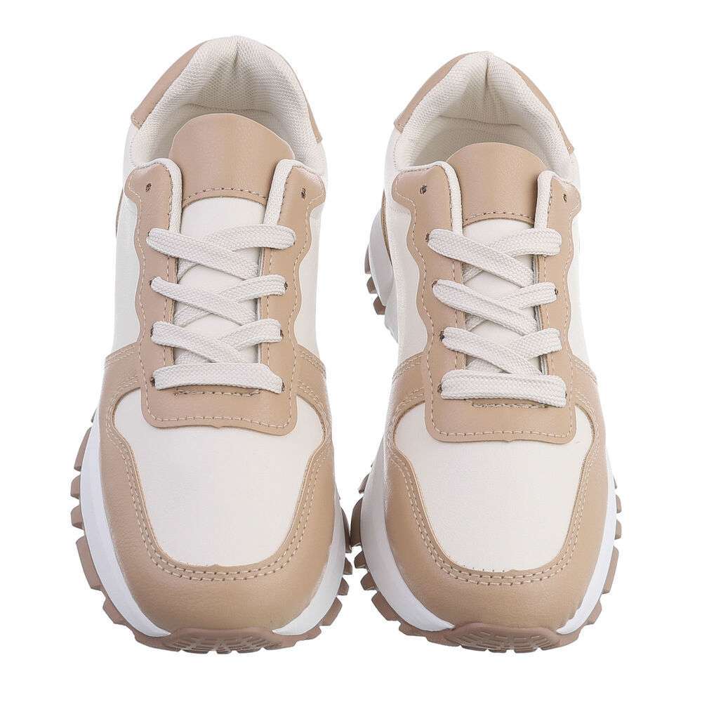 baskets pour femmes en cuir eco beige fabriquees avec des confort. sport femme baskets creme moderne durable- the original shop