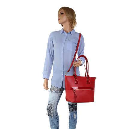 frauen Taschen rot  italienische tote bag shopper 