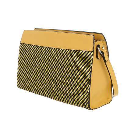 Bolso Elena Amarillo | Shoulder Bag YellowBolso italiano de hombro amarillo Bolso de hombro amarillo con contraste en negro. Correa adaptable. Medidas : 29cm*11cm*20cm Altura de la correa (cm): 60 Material eco piel 2 Bolsillos interiores 1 Bolsillo interi