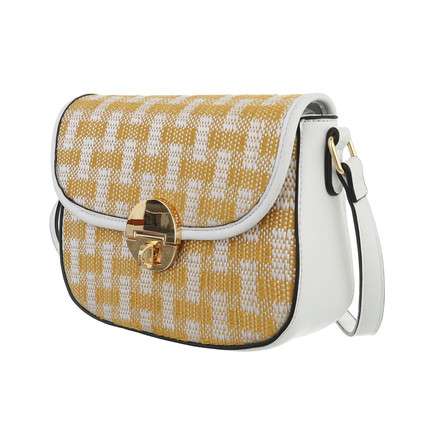 Bolso Trend Amarillo |Trend Bag YellowBolso italiano tejido mixto Tamaño: 22cm*7cm*16cm Altura de la correa (cm): 50-60 Bandolera Material: Tejido sintético y eco piel 2 Bolsillos interiores 1 Bolsillo interior con cremallera Bolsillo para teléfono Cierre