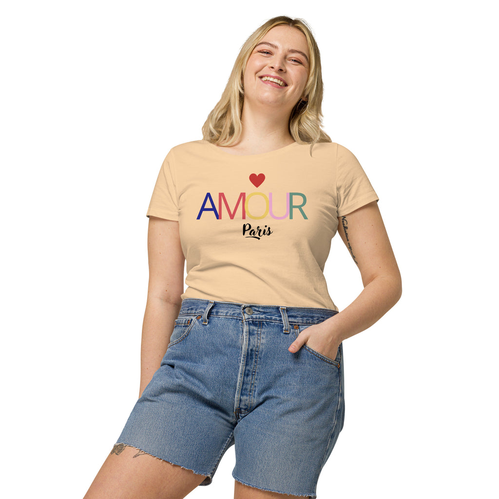Camiseta orgánica "Amour"Cómoda, informal y muy suave, esta camiseta orgánica básica para mujer se convertirá rápidamente en tu favorita. Encarga tu próximo básico eco friendly y disfruta de una sensación de comodidad durante todo el día. • 100% algodón o